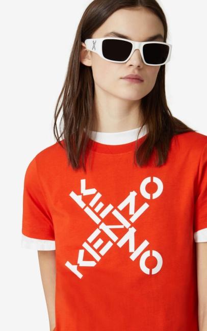 Kenzo Women Kenzo Sport 'big X' T-shirt Deep Orange